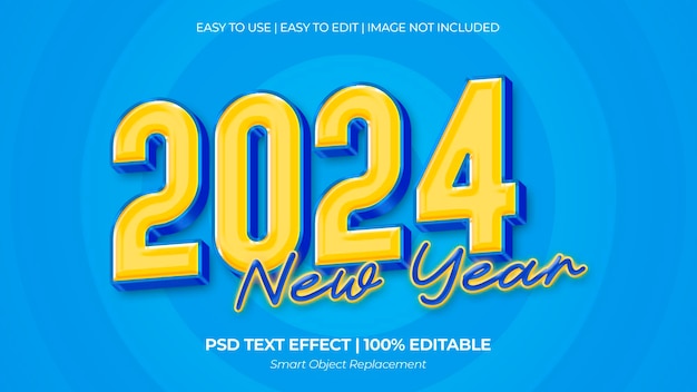 PSD 2024 new year text effect