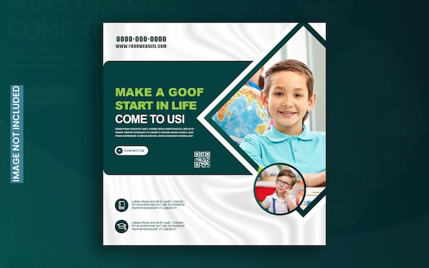 PSD 2024 school admission social media poster design template