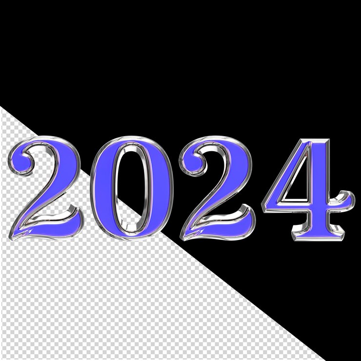 PSD 2024 silver new year 3d
