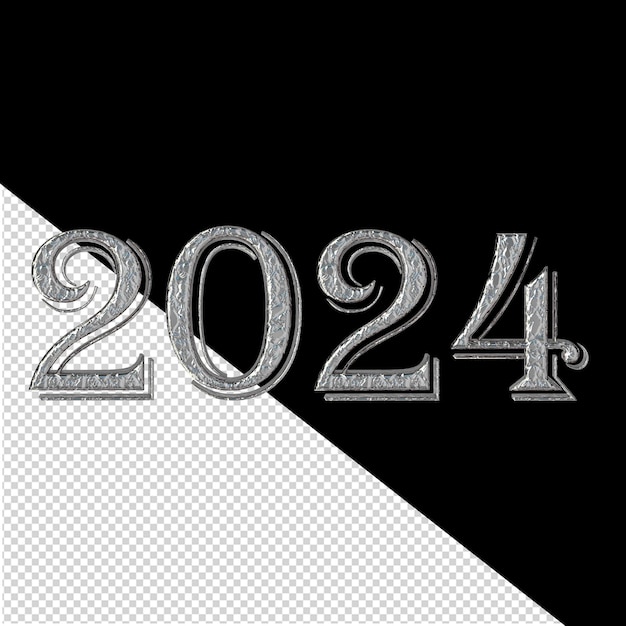 2024 Srebrny Nowy Rok 3d