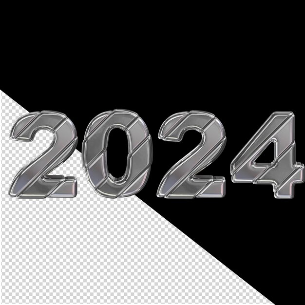 2024 Srebrny Nowy Rok 3d