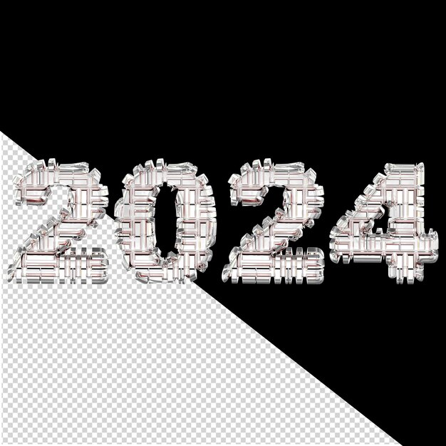 2024 Srebrny Nowy Rok 3d