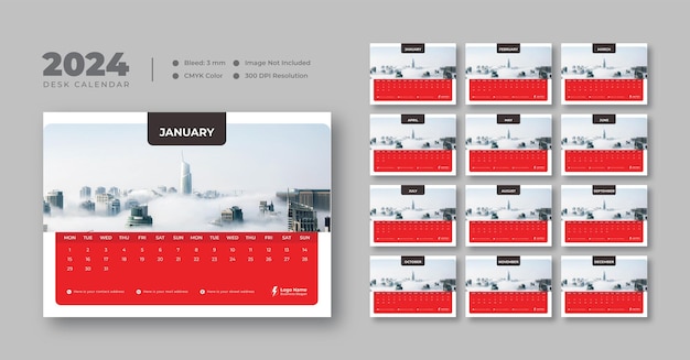 PSD 2024 tafelkalender sjabloon tafelkalender planner