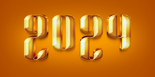 PSD 2024 text effect collection psd