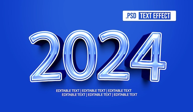 PSD effetto di stile di testo 2024.