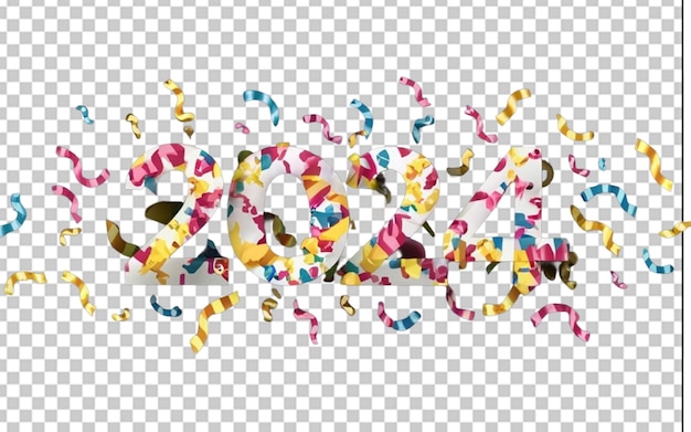 PSD 2024 vector viering kleurrijke confetti achtergrond