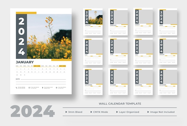 2024 wall calendar template wall calendar planner