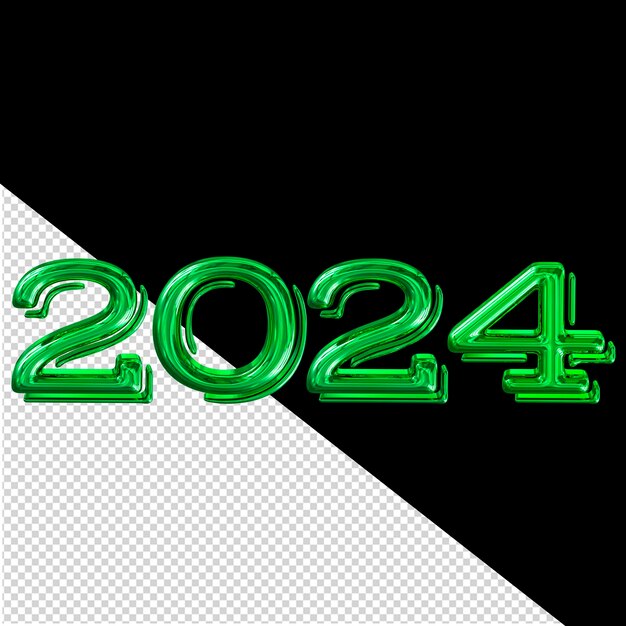 2024 Zielony Nowy Rok 3d