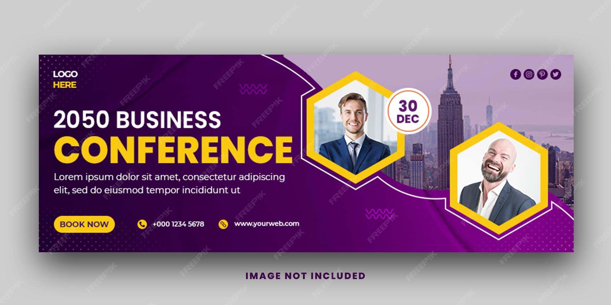 Premium PSD 2025 business conference social media facebook cover template