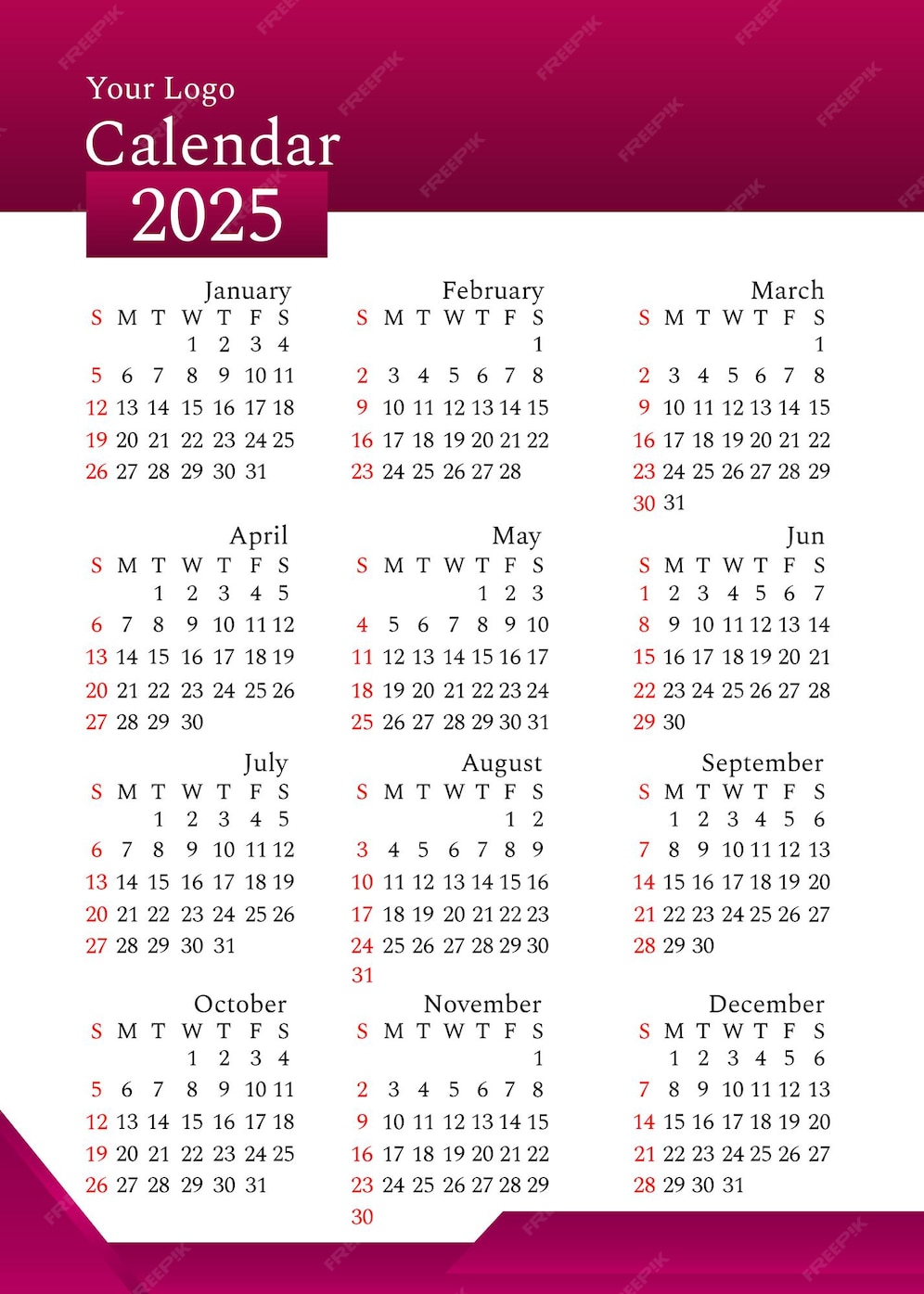 2025 Calendar Template Psd Free Download