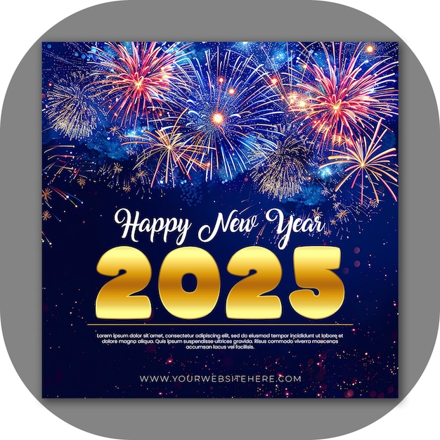 2025 happy new year celebration social media post