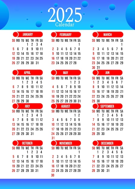 PSD 2025 kalender