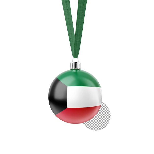2025 Transparent Kuwait Flag Christmas Ball Festive Holiday amp New Year Ornament Premium AI