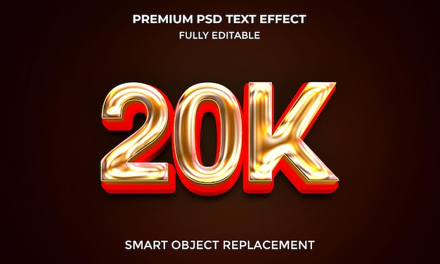 PSD 20k stili di effetti di testo 3d modificabili