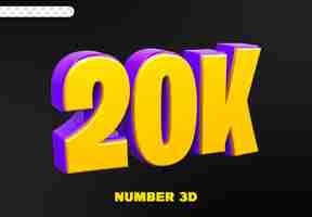 PSD 20k follow number 3d