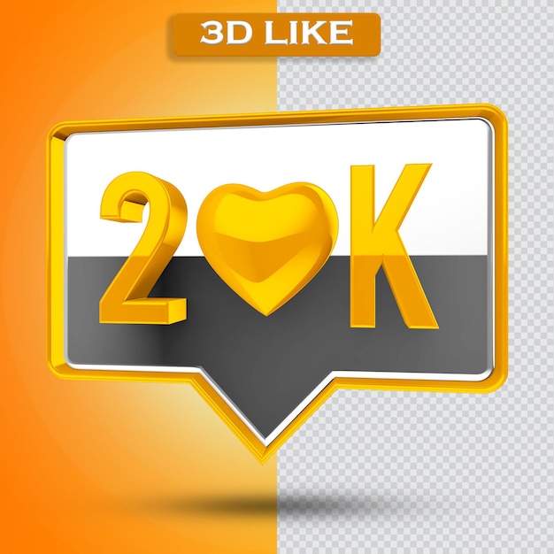 20K icon transparent 3d