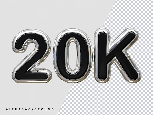 20k teksteffect 3d rendering illustratie-element