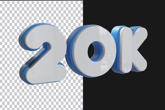 20k Tekstu 3d Png Premium Psd