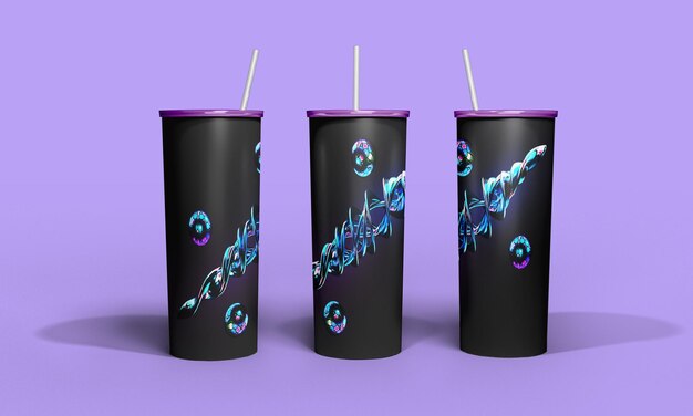 PSD 20oz skinny tumbler mockup