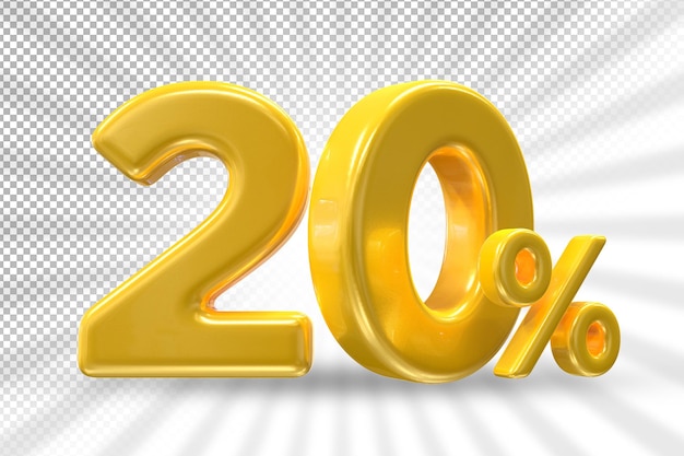 20percent luxury gold offer in 3d