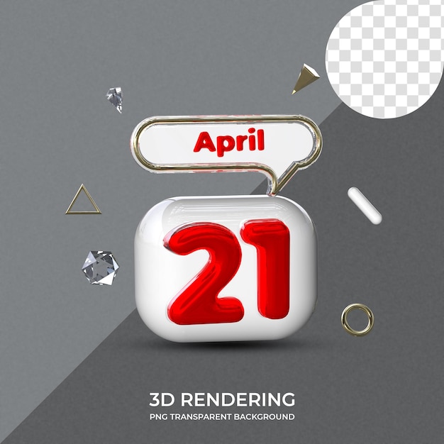 21 april poster sjabloon 3d-rendering