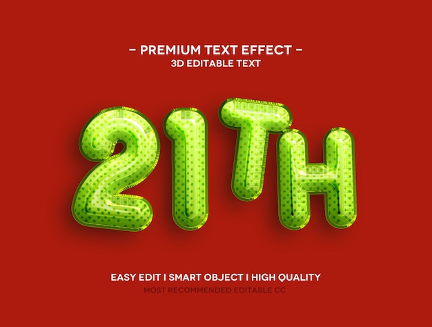 21th 3d text effect template