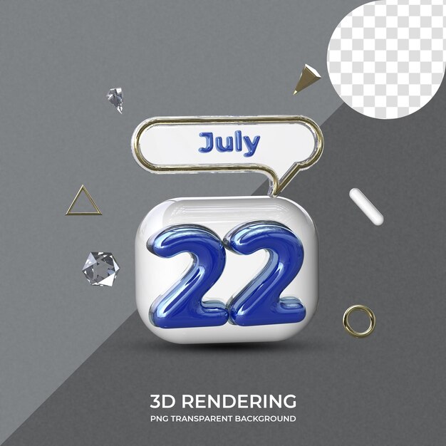 PSD 22 juli poster sjabloon 3d-rendering