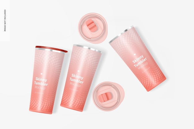 Мокап Skinny Tumblers на 22 унции, вид сверху