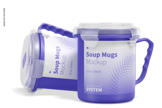 22 oz Soup Mugs Mockup