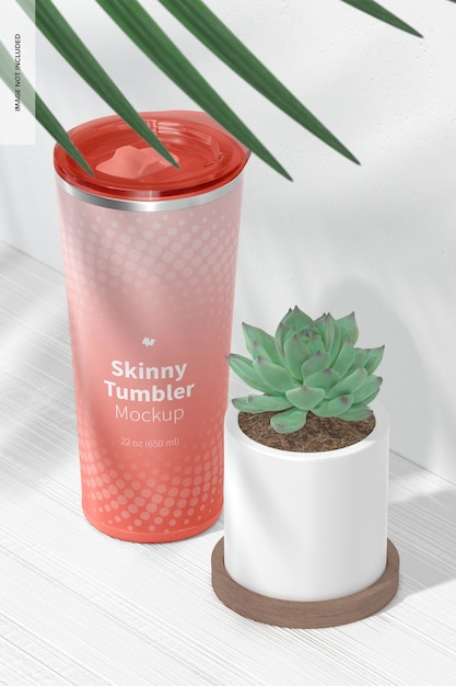 22-uncjowa makieta Skinny Tumbler, perspektywa