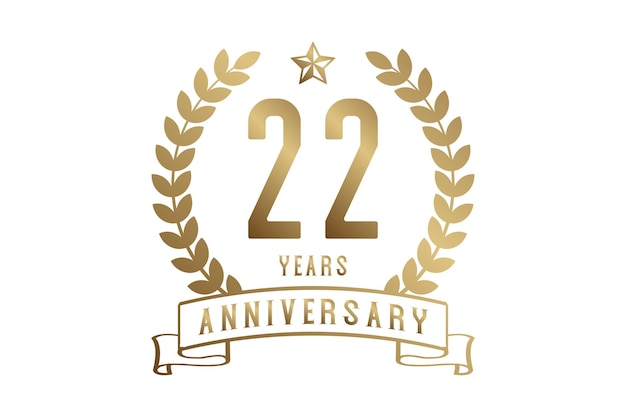 PSD 22 years anniversary gradient artwork