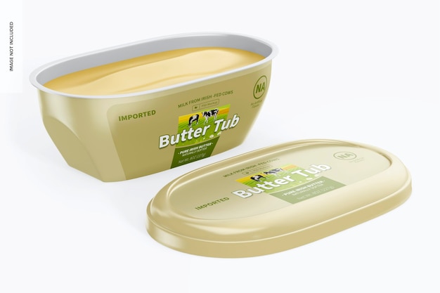 227gr butter tub mockup, opened