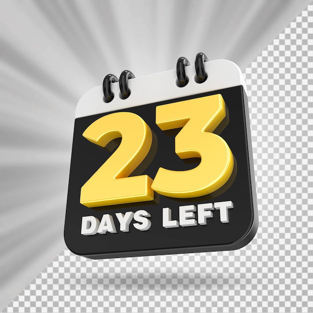 PSD 23 days left calendar 3d