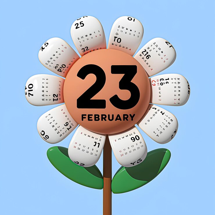 PSD 2 月 23 日的日历图标