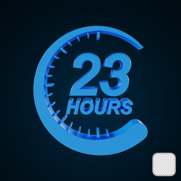 23 Hour Clock Icon 3d illustration