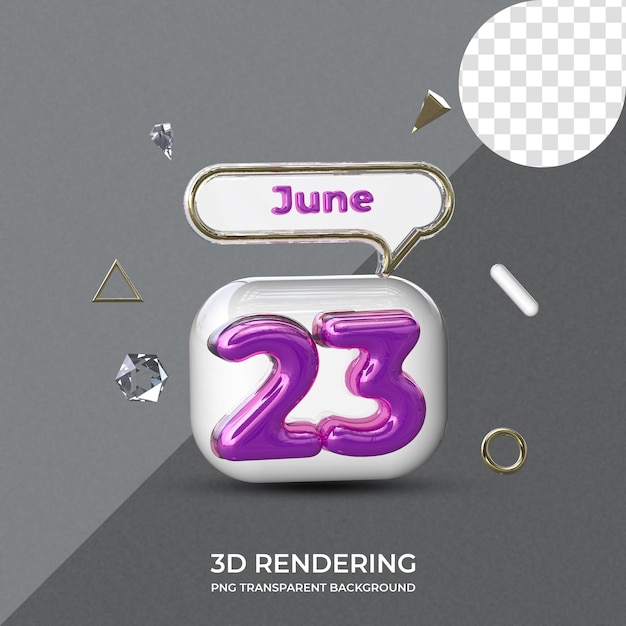 23 giugno modello di poster rendering 3d