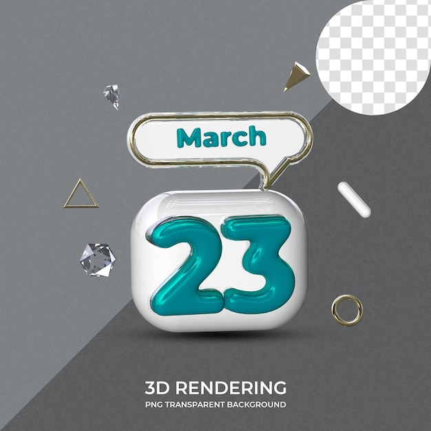 23 march poster template 3d rendering