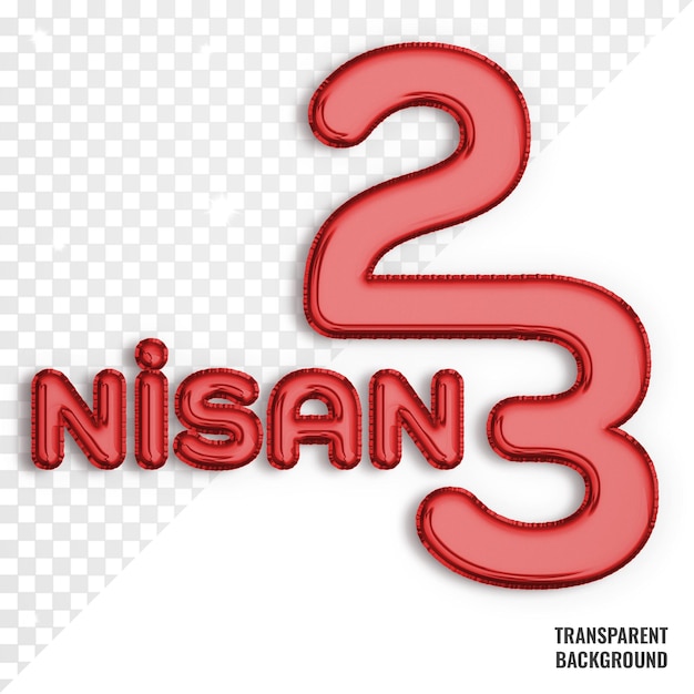 23 Nisan 국가 어린이 날 투명 Psd 빨간 풍선 23 Nisan 텍스트