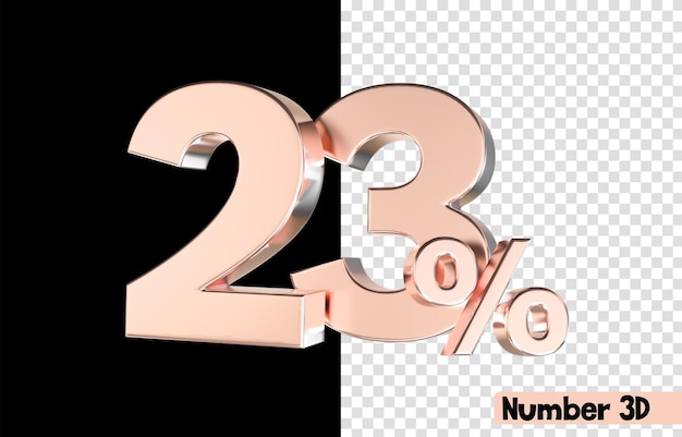 23 number gold 3d render