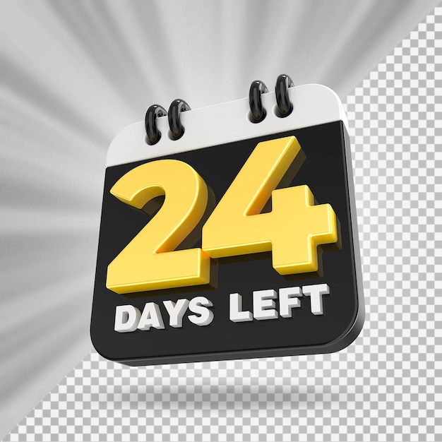 PSD 24 days left calendar 3d