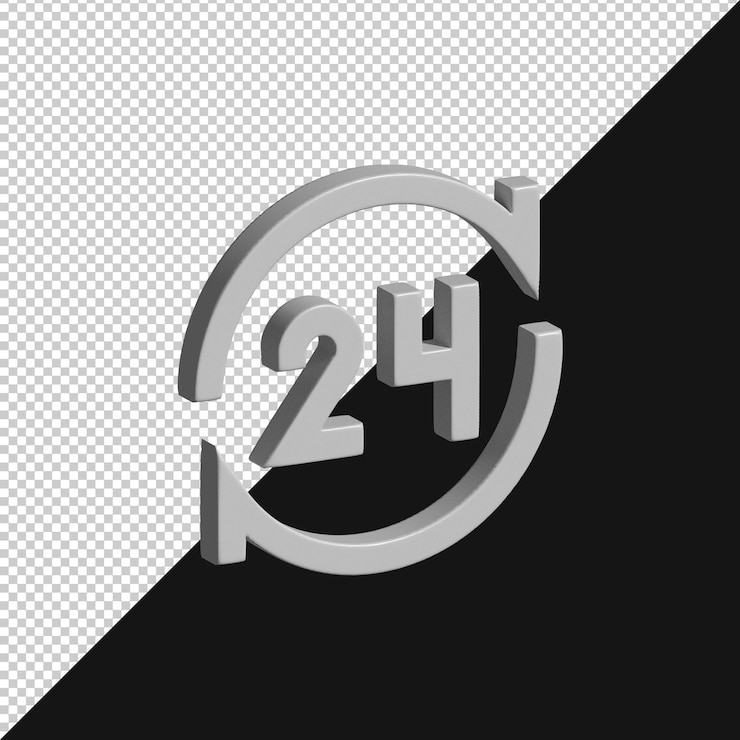 PSD 24-godzinna ikona obsługi