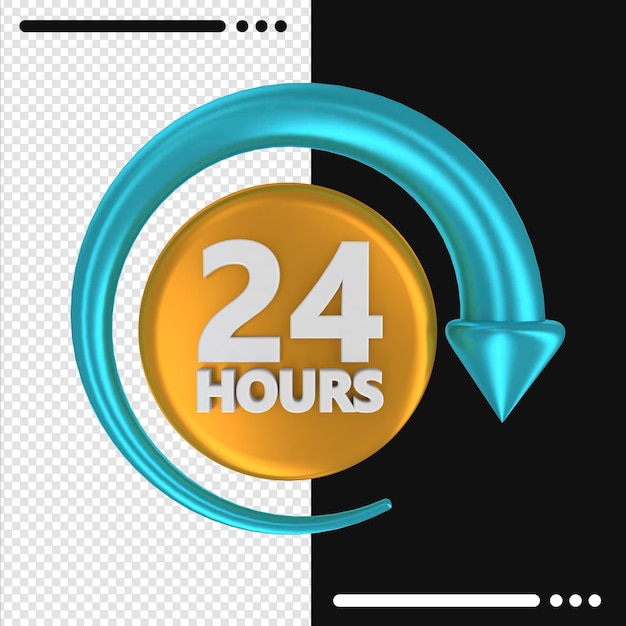 24 hour everyday service rotated 3d rendering design