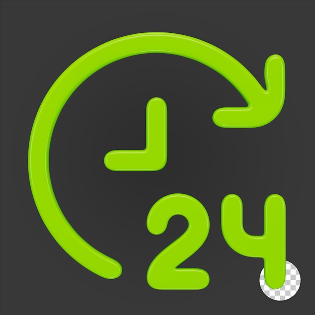 PSD 24 hours 3d icon