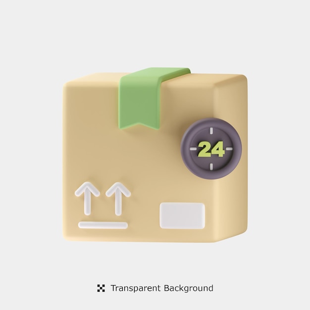 24 Hours Delivery 3d icon illustration