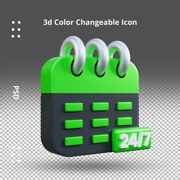 PSD 24 hours service sign ui icon 3d