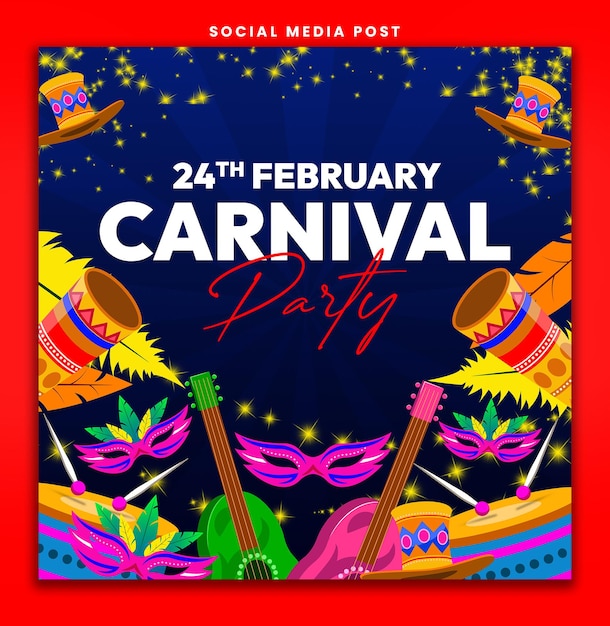 24th February Carnival Party Flyer Design