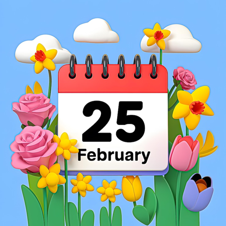 PSD 2 月 25 日的日历图标