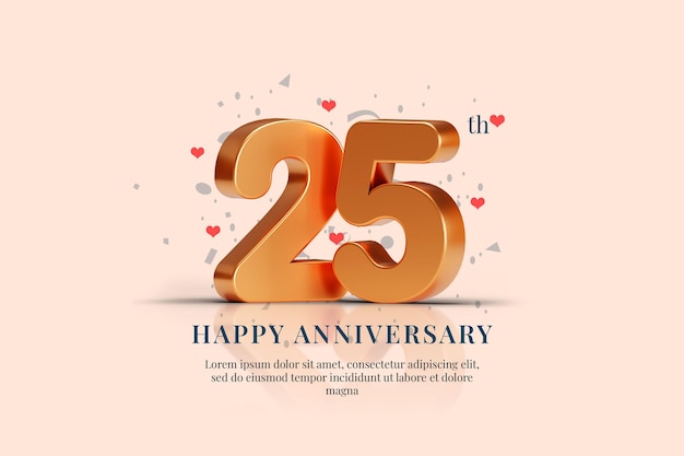 PSD 25 felice anniversario celebrazione design psd