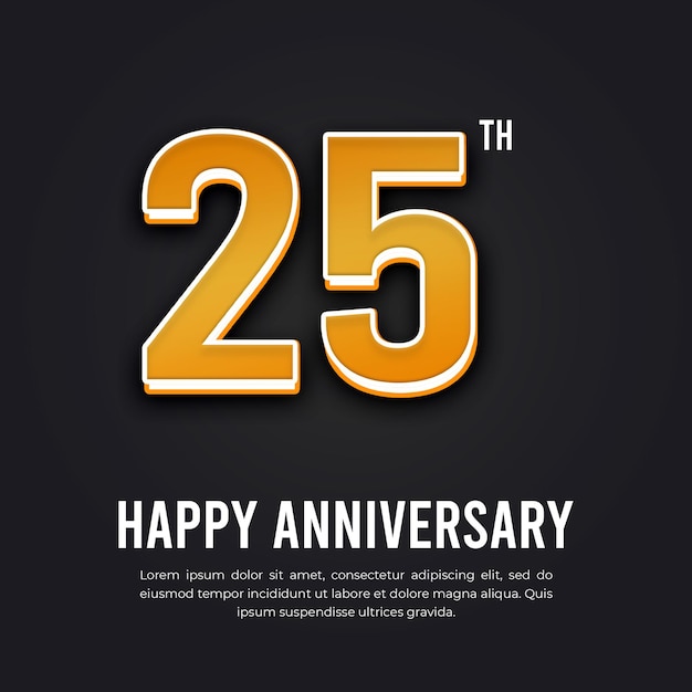 25 Happy Anniversary Celebration Social Media Banner en Instagram Post Template Ontwerp