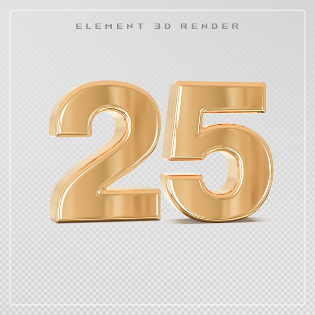 25 numero d'oro rendering 3d